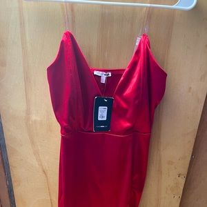 Clear straps brand new red dress